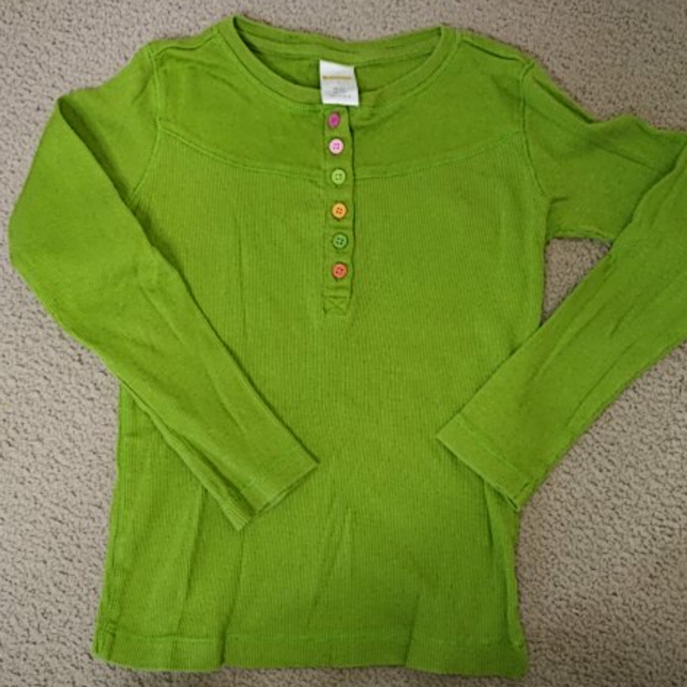 Gymboree Green Henley Top  Sz.7